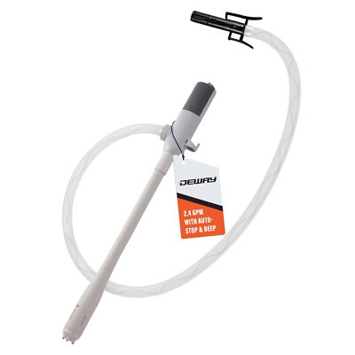 Deway Automatic Fuel Transfer Pump with Auto-Stop & Beep, AA Battery Powered
