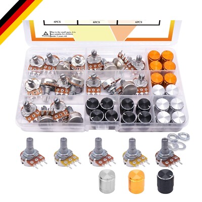 Potentiometer Kit 60 Stück Lineare Drehregler Lautstärkeregler Audio DIY