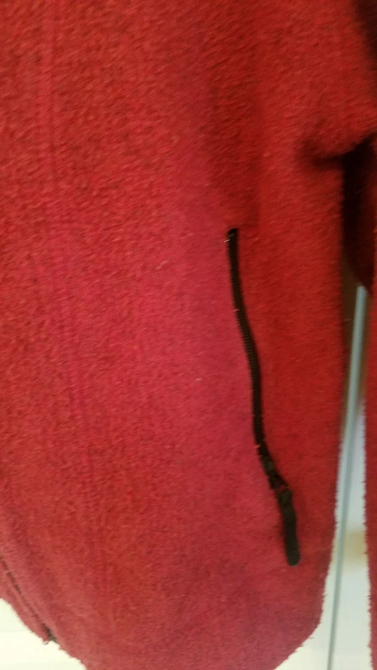 территория впереди бордовый флис молнии карман размер маленький сделано в США - Изображение 3 из 4