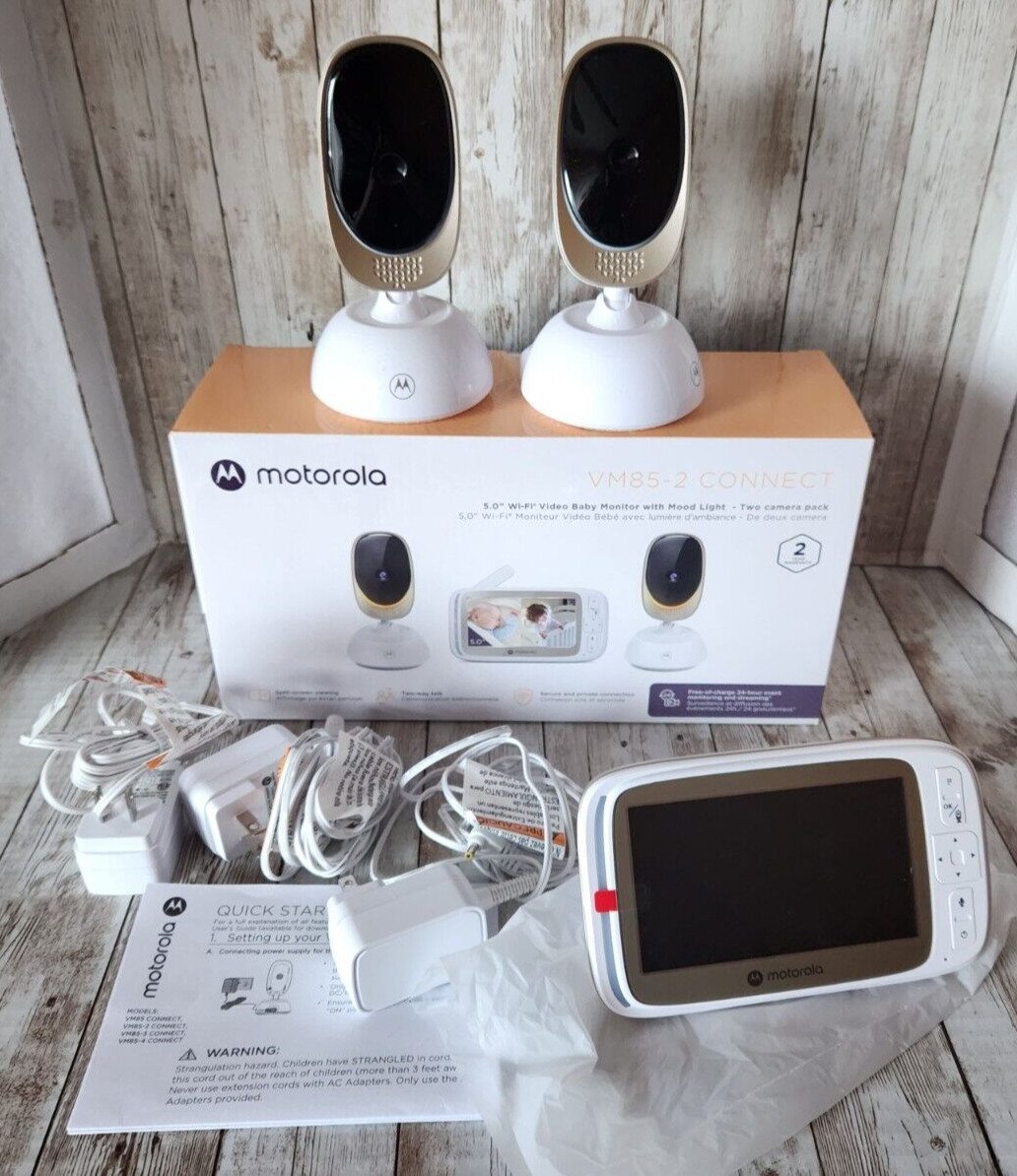 Motorola VM85 Wi-Fi Motorized Video Baby Monitor Two Camera