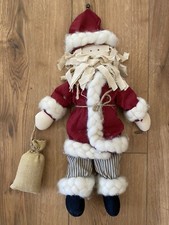 Primitive Folk Art Santa Claus Doll Red Christmas 20 Handmade Country