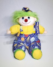 Rare HTF 1998 Kellytoy Vintage Green Hair Overalls Clown Plush Toy Doll 12" NWT