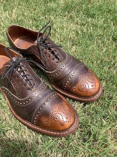 Men’s Size 8 D Allen Edmonds Cap Toe Burnished Brouge Oxford - Picture 2 of 11