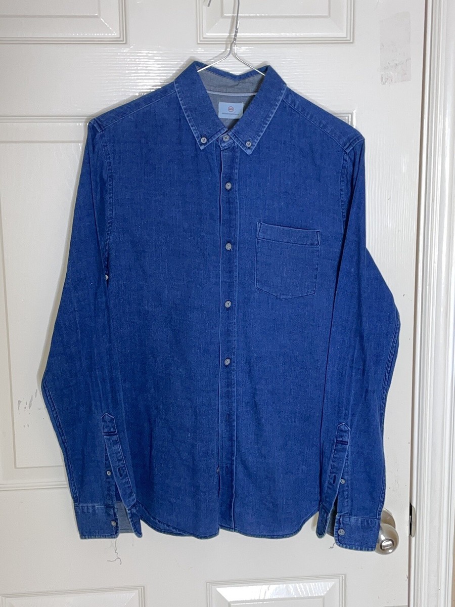 AG Adriano Goldschmied Men's Benning Utility Denim Shirt - Light Wash, Slim Fit, Long Sleeve - View #14