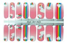 Unicorns and Rainbows Nail polish strips / Nail Wraps / Nail Stickers