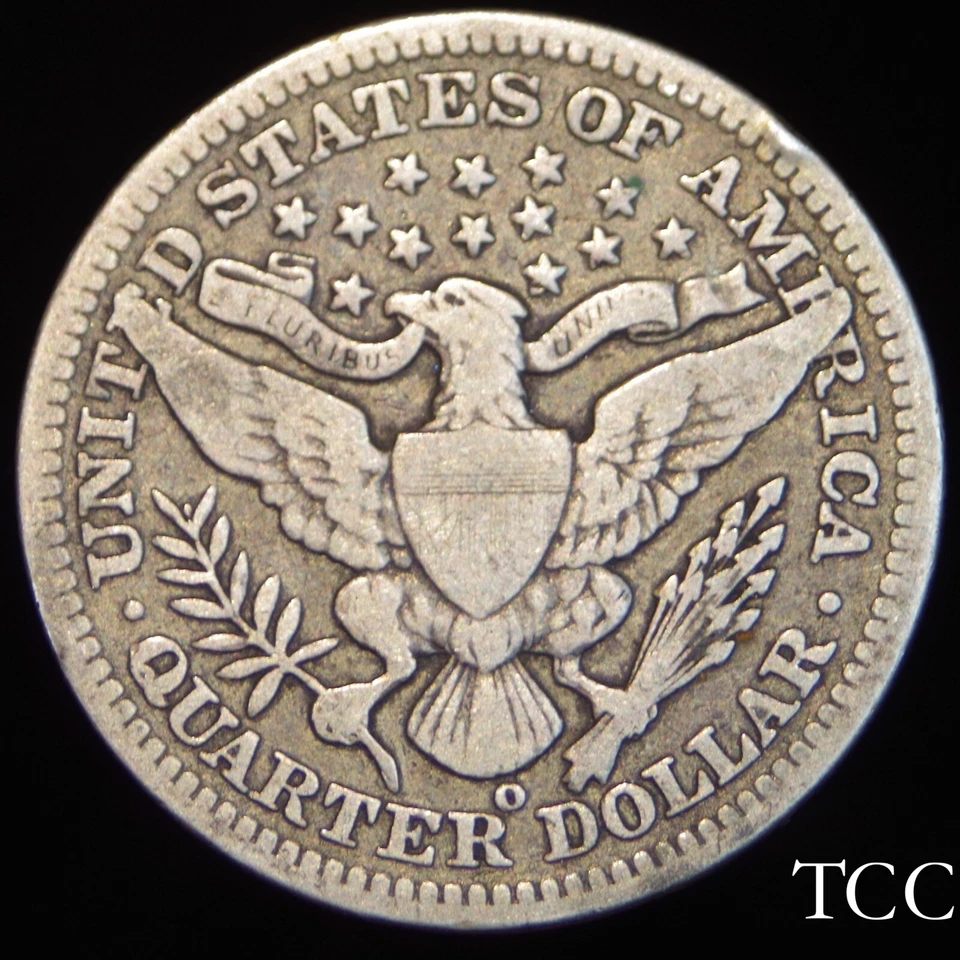 1904 O BARBER QUARTER ~ DIE BREAK DATE ERROR 25c COIN ~ FREE SHIPPING ~ TCC - Image 3 of 4