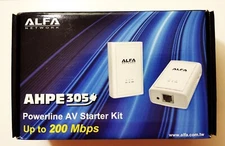 ALFA NETWORK AHPE 305 Powerline AV Starter Kit 200 Mbps (NEW)