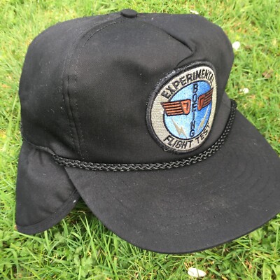 Boeing Vtg Hat Experimental Flight Test Ear Flaps Bomber Pilot Nissin Strapback
