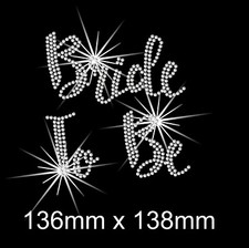 Iron on Wedding Bride to Be Rhinestone t shirt Transfer Motif - Crystal Hot FIX