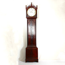 Antike Regency englische Mahagoni Longcase Uhr 8 Tage Schlag Richard Morse