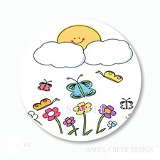 Butterflies and Daisy Flowers Stickers Labels Scrapbook Stickers Envelope Seals