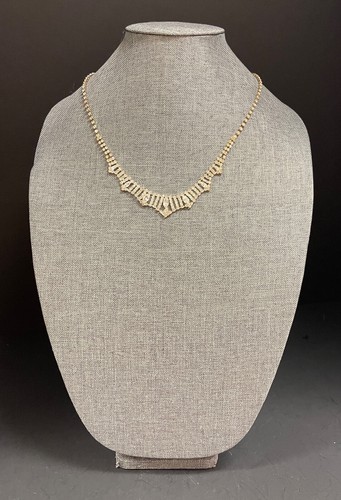 Sweet Princess Rhinestone Vintage Necklace 11-12" - Picture 2 of 7