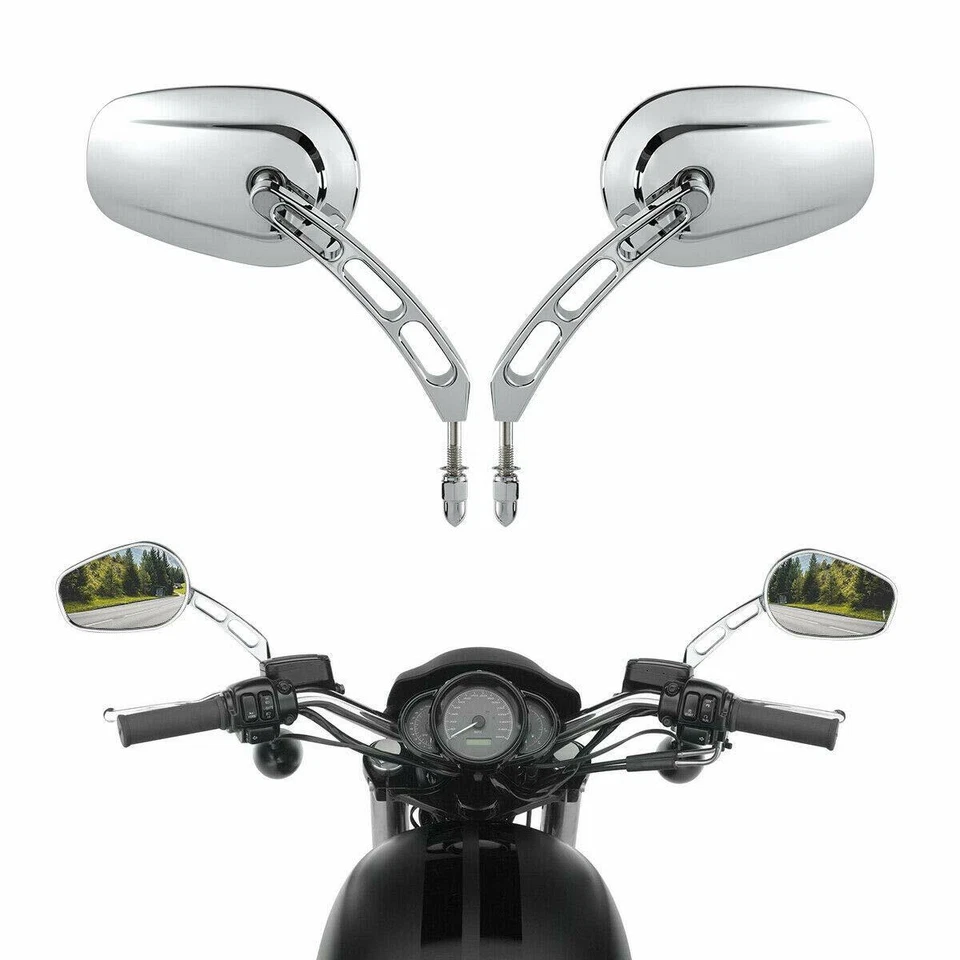 Chrome Motorcycle Rearview Mirrors For Harley Davidson Electra Road Street Glide - Изображение 4 из 4