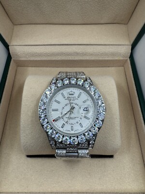 Jordan Men's Luxury 7.5CT Diamond Simulant Automatic Watch-18K Gold Plated