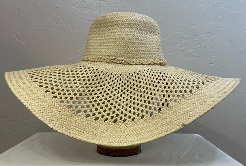 New Tags Mud Pie Straw Azalea Hat Sun Beach Wide Brim Braided Details Natural - Picture 4 of 6