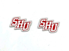 2x Sacred Heart University Pioneers Patch Embroidery Iron On 1.25" Rare Vintage
