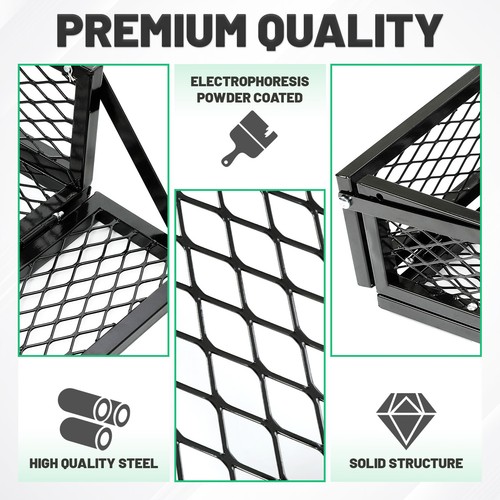 Universal For ATV Front&Rear Drop Cargo Basket Rack Storage Carrier Hauler 2 PCS - Picture 6 of 21