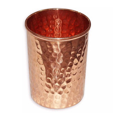 100% Pure Copper Glass Set of 6 For Yoga Ayurveda Health Benefits 300 ml