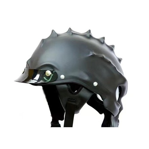 Motorcycle Skull Helmet Street Racing Half Face Helmets with Visor - Picture 5 of 18