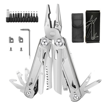 Multitool-Zange, Messersägenschere faltbarer Schraubendreher für Camping Wandern