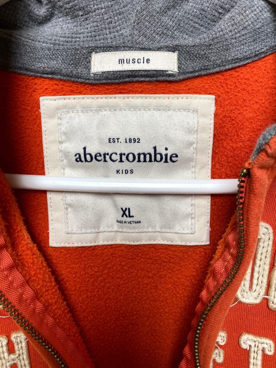 ABERCROMBIE & FITCH - Orange Tan Heavy Hoodie Jacket Athletics NY 
