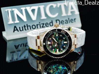 Invicta Pro Diver 38mm Women's 0.03ct Diamonds Abalone Dial Rose Gold Watch