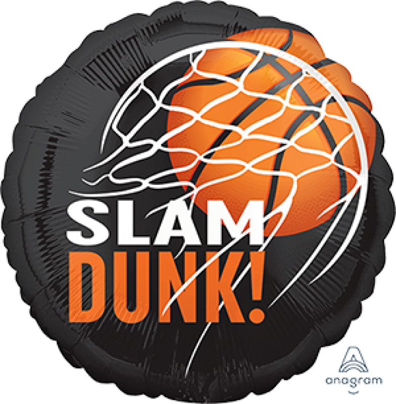 SLAM DUNK BASKETBALL - 18"" FOIL BALLOON!