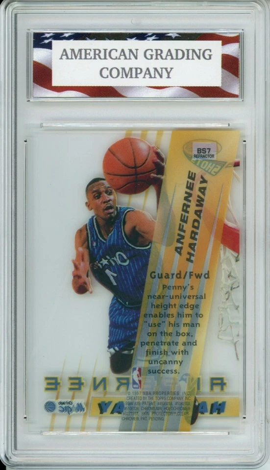 1996 Bowman Best Shots Refractor Anfernee Hardaway #BS7 AGC Gem как новые 10 - Изображение 2 из 2