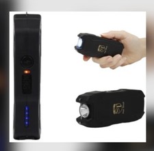 POLICE Defense Stun Gun RECHARGEABLE LED Flashlight SAFETY SWITCH BATTERY METER