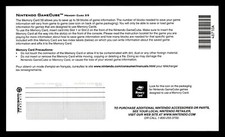 Nintendo GameCube Memory Card 59 Sticker Sheet/Instructions Insert