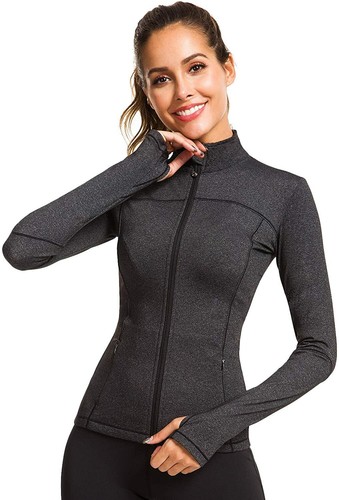 QUEENIEKE Womens Sports Jacket Turtleneck Slim Fit Full-Zip Running Top  80927 | eBay