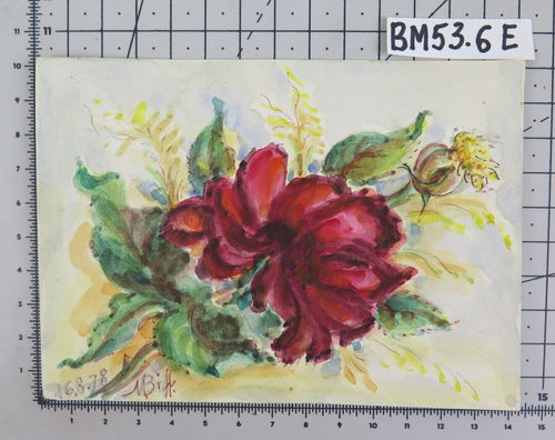 PICCOLO DIPINTO FLOREALE OPERA DEL PITTORE SVIZZERO E. BISCHOFF VINTAGE BM53.6E - Imagen 2 de 8
