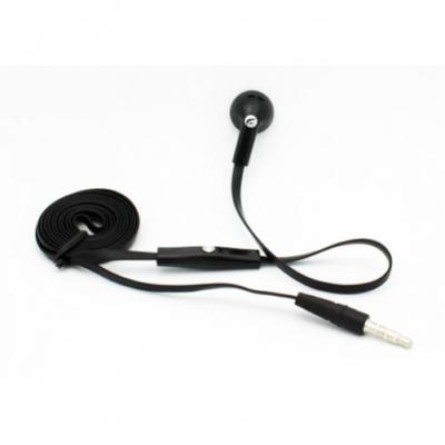 FLAT WIRED HEADSET MONO HANDS-FREE EARPHONE MIC SINGLE EARBUD For PHONES TABLETS