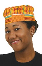 Kente Koofi African Multi color Hat. Unisex 22 -24' Circumference.