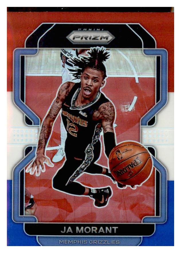 2021-22 Panini Prizm #194 Ja Morant Red White and Blue