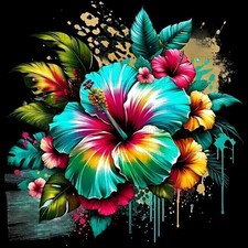 DIY 5D Diamond Painting Kits for Adults Diamond Art Hibiscus Flower Diamond Pain