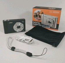 Digital Camera 4k Ultra HD 48MP Black Autofocus Change Cord Lanyard In Box