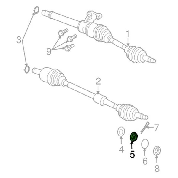 For Jeep Patriot 07-17 Mopar Front Driver or Passenger Side Outer Axle Nut - Изображение 3 из 3
