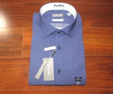 MICHAEL KORS  New NWT 17 XL  Navy Slim Fit AIRSOFT STRETCH Dress Shirt c36