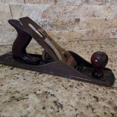#ad vintage stanley bailey #5 wood plane smooth sole 14quot; $65.00
