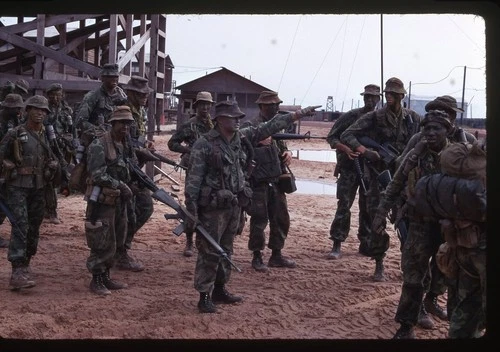 SL22 1960's Slide Vintage Vietnam War US Military Soldiers Camo Uniforms 729a