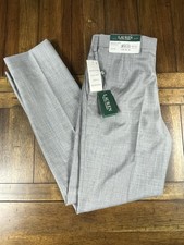 NWT Lauren Ralph Lauren Boys Light Grey Mid Rise Straight Dress Pants Size 12R