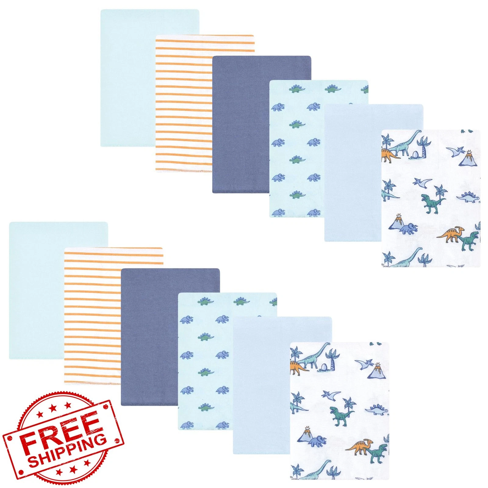Hudson Baby Pastel Dino burp cloths OS