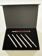 Crochet Hand Turned Wood Handle, with Interchangeable Hooks C, D, E, F, G, H .