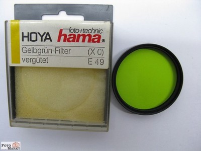 Filter-Abverkauf Foto-Markt Hama Hoya Gelbgrün vergütet (X0) an Objektiv 49 mm