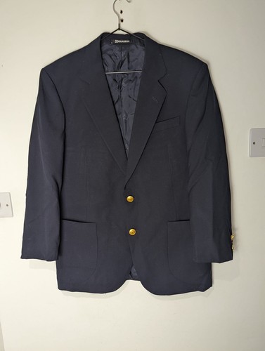 Vintage DAKS Squadron Blazer Wool Size 38S Navy Blue - Gold Buttons - Picture 1 of 6