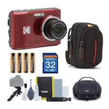 Kodak PIXPRO FZ45 Friendly Zoom Digital Camera Red with SD Card Case Bundle