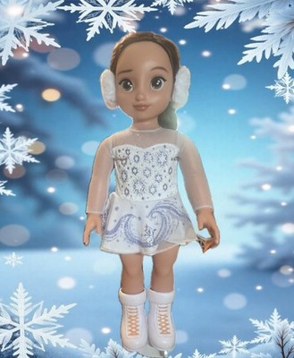Disney ILY 4ever Olaf Frozen  18'' Brunette Doll Ice Skating