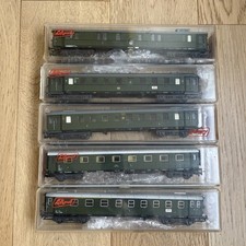 5 x Liliput Coaches DB Green Express Cars - HO Gauge Boxed
