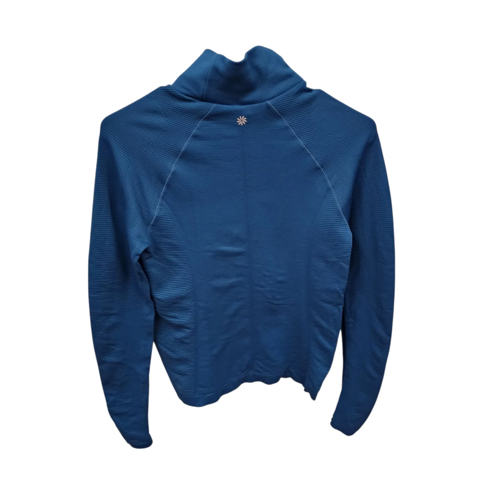 Athleta Flurry Seamless Turtleneck Top Blue Base Layer Ski Medium